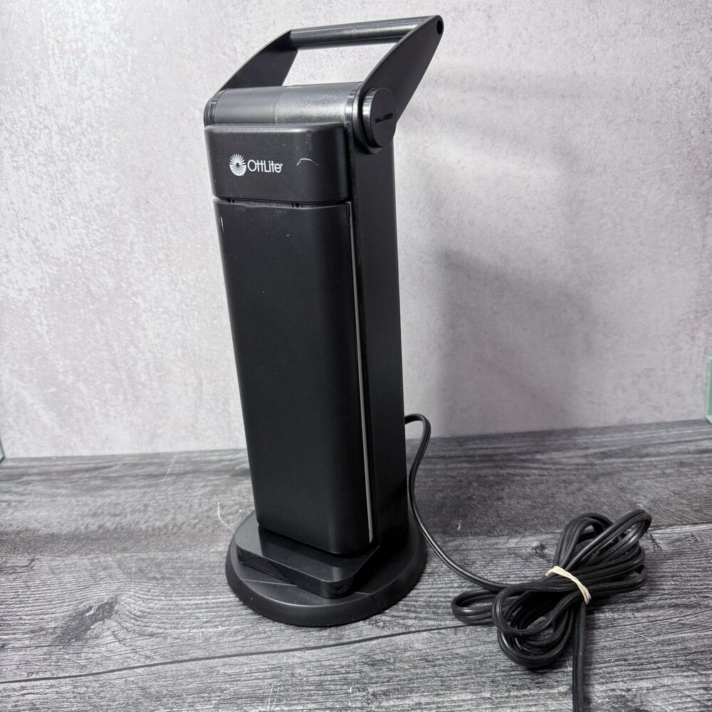 Ottlite Folding Portable Desk Lamp Model GX7902 Black Tested and works great!